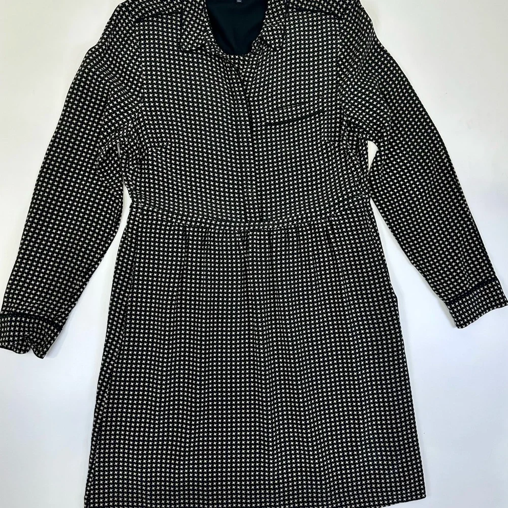 Madewell Black and White Long Sleeve Dress - Picture 1 of 5